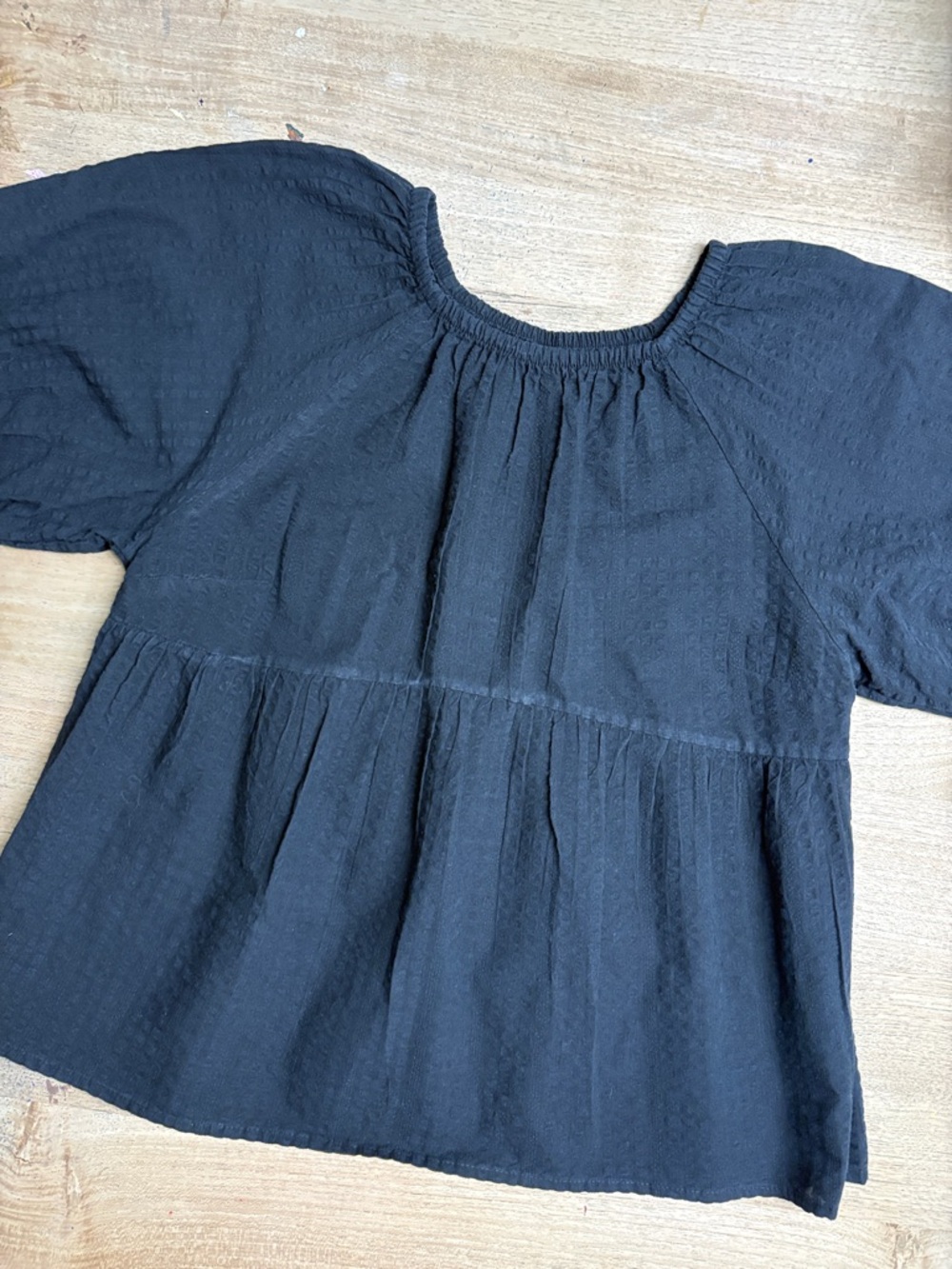 Old Navy Black Peasant Tunic with Scoop Neckline